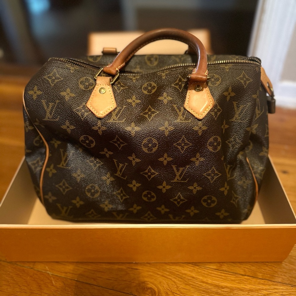 Louis Vuitton Monogram Canvas Tote with Tan Trim